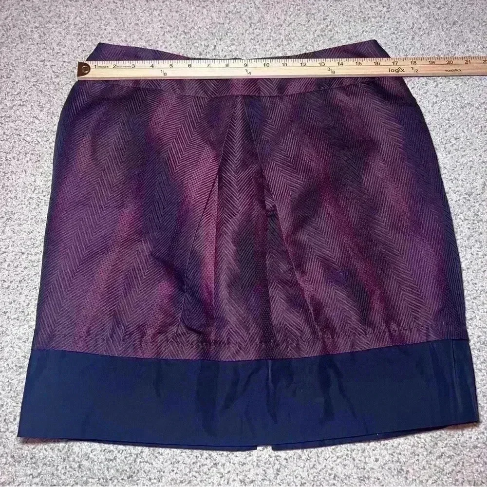 BCBG Max Azria Dark Burgundy Red Black Pleated Cocktail Party Skirt Size 10